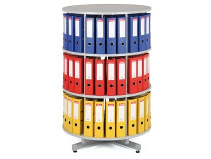 Archivační skříň otočná - 3 patra - šedá