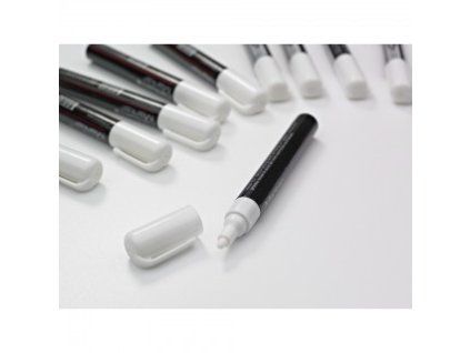 Popisovače skleněných tabulí - 3 mm, 10 ks, bílé