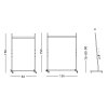 Mobilní stojan na tabule - rozměry